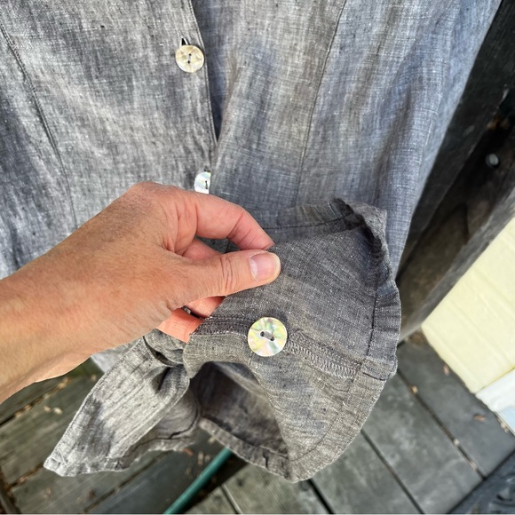 Two Star Dog 100% Linen Button Down Shirt Sz L - Picture 4 of 13